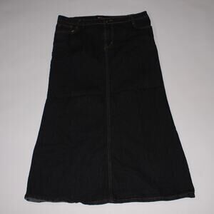 Y2K ZZVET Maxi Denim Skirt With Embroidery On The Pockets Size L/14